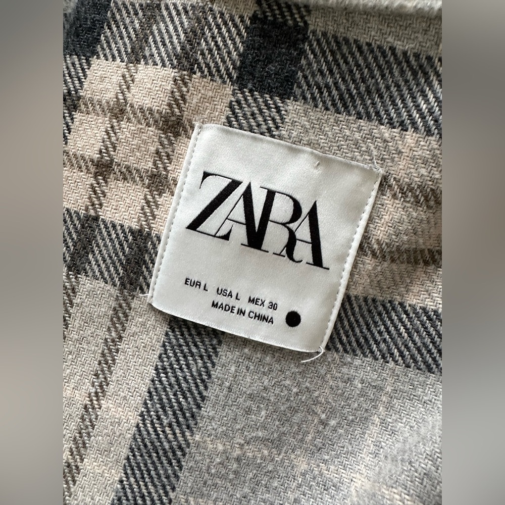 SOLD✔️2/18: NWOT Zara Plaid Overshirt, Size Large - Picture 14 of 15